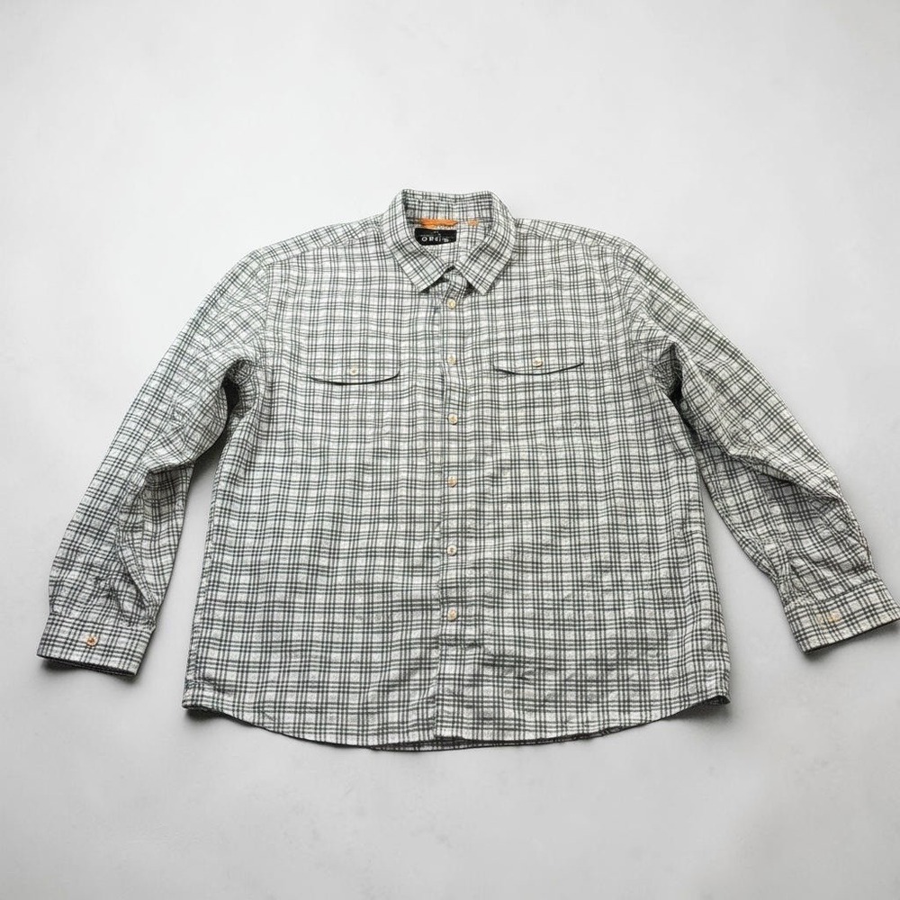Orvis Trout Bum Shirt Mens XXL Green Long Sleeve Fishing Button Front Outdoor